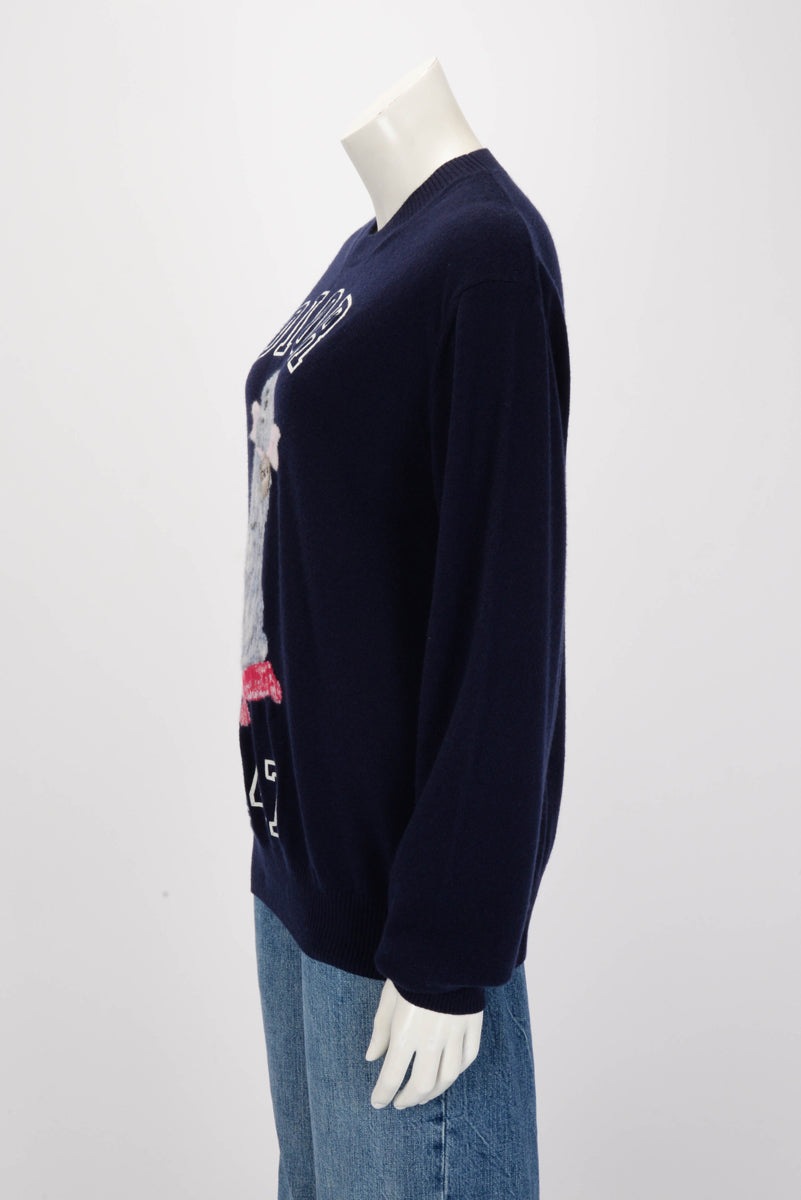 Dior Navy Cashmere Bobby Sweater L