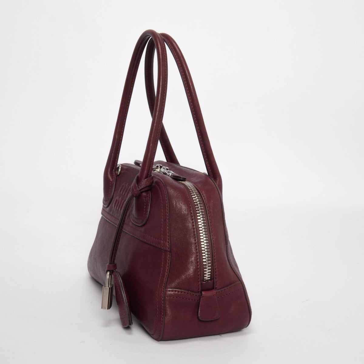 Miu Miu Amaranth Red Nappa Small Vivant Bag