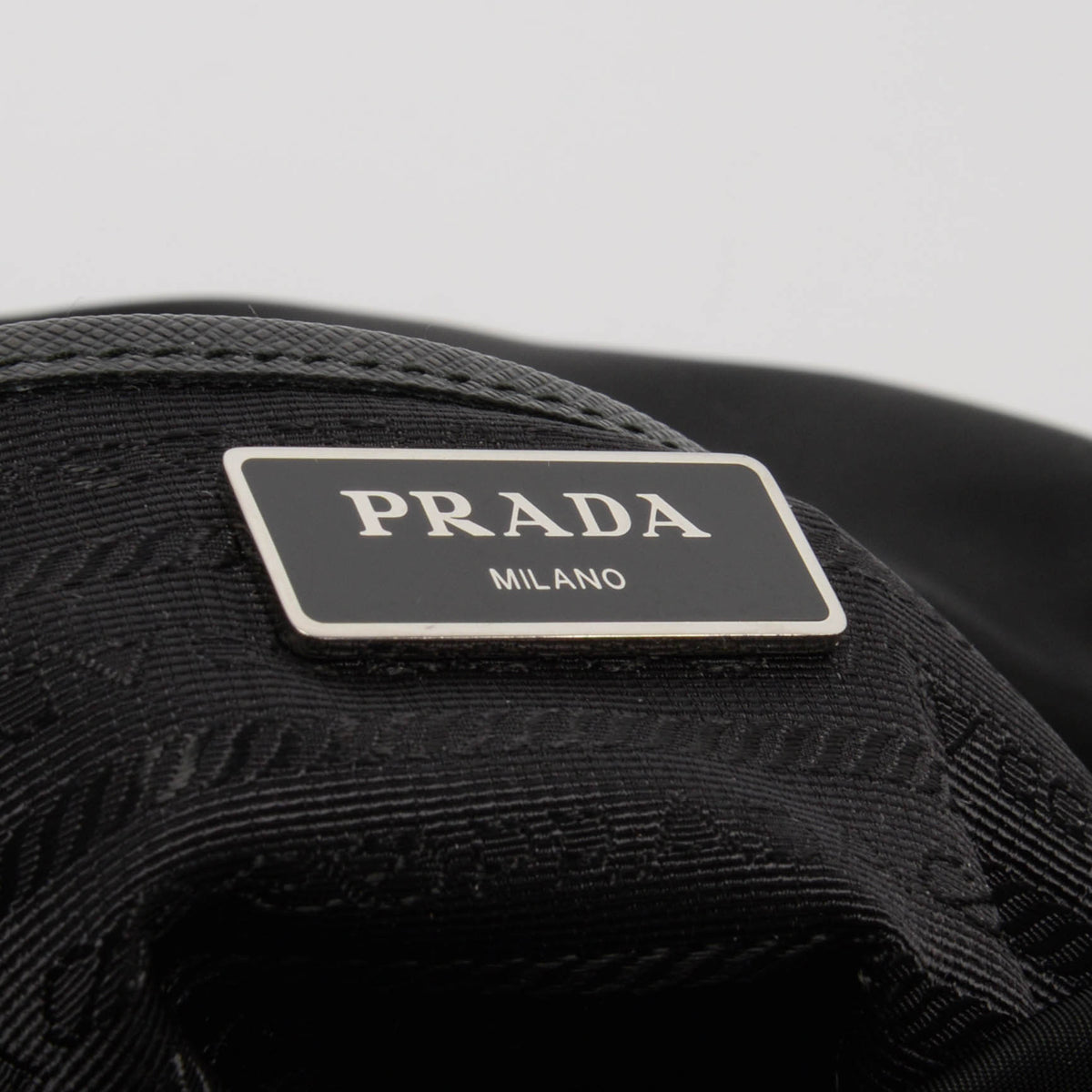 Prada Black Nylon New Vela Studded Messenger Bag