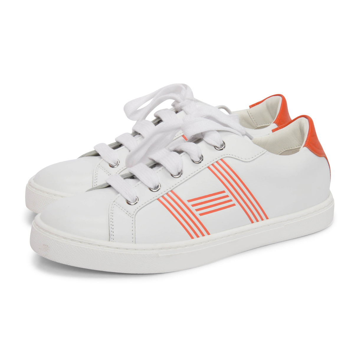 Hermes White Calfskin Avantage Sneakers 36.5