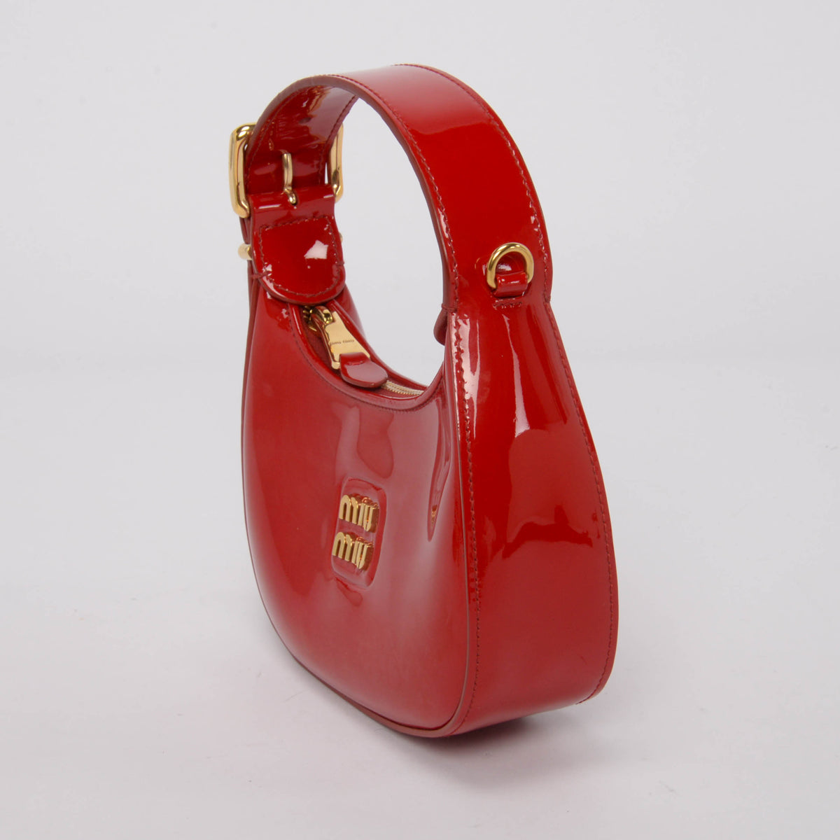 Miu Miu Red Patent Mini Hobo Bag
