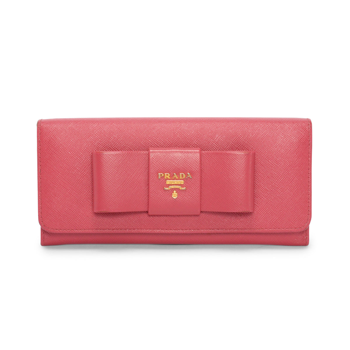 Prada Peony Saffiano Bow Wallet