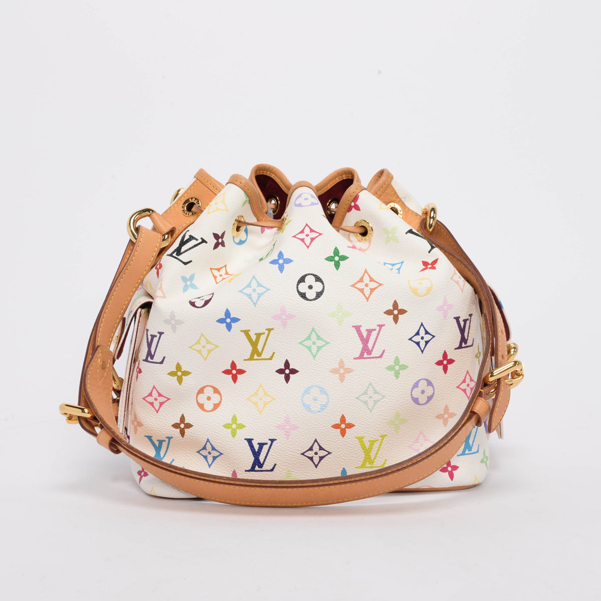 Louis Vuitton White Multicolore Monogram Petit Noe Bag