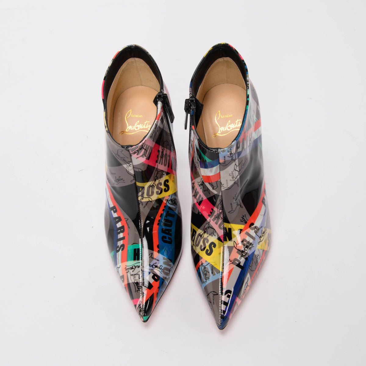 Christian Louboutin Multicolour Patent Loubiballage Gorgona Boots 36