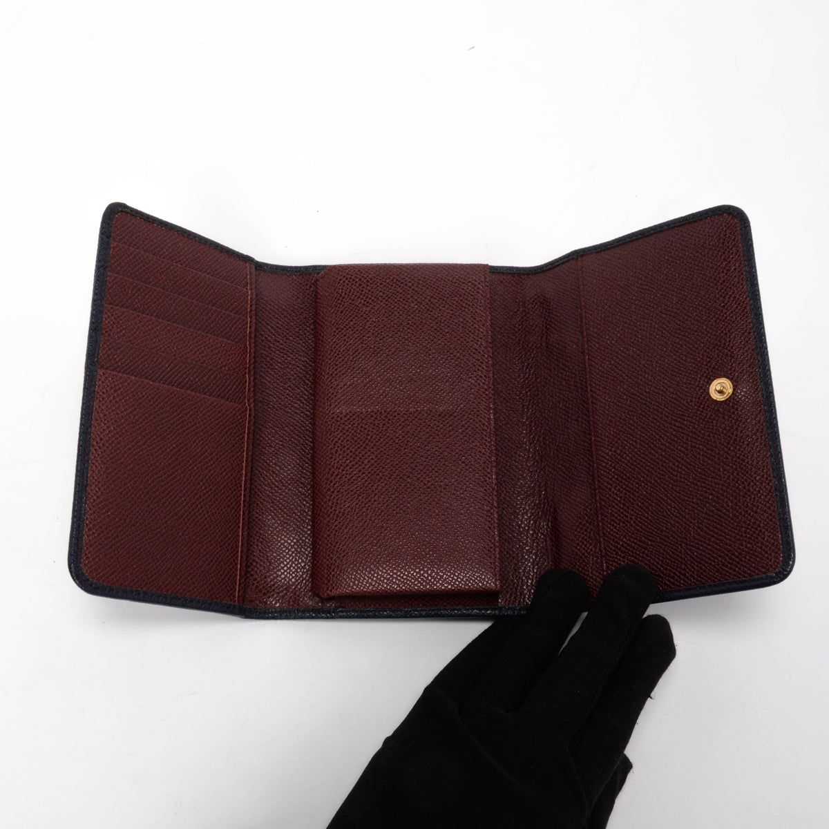 Dolce & Gabbana Navy Grained Leather Miss Sicily Wallet On Chain