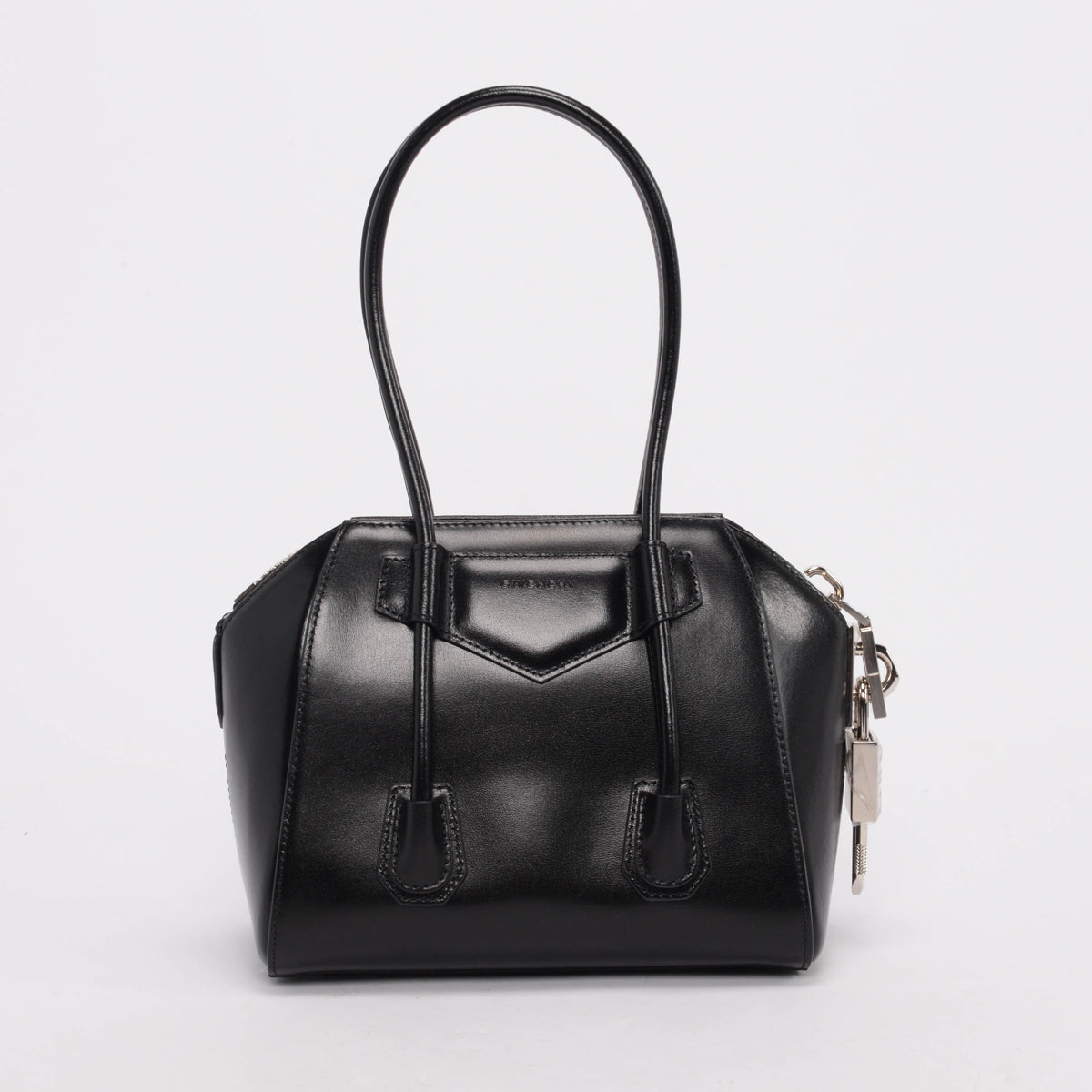 Givenchy Black Shiny Lord Mini Antigona Lock Bag