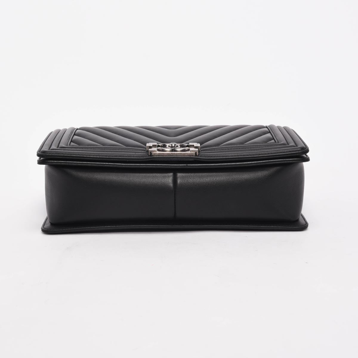 Chanel Black Chevron Lambskin Medium Boy Bag