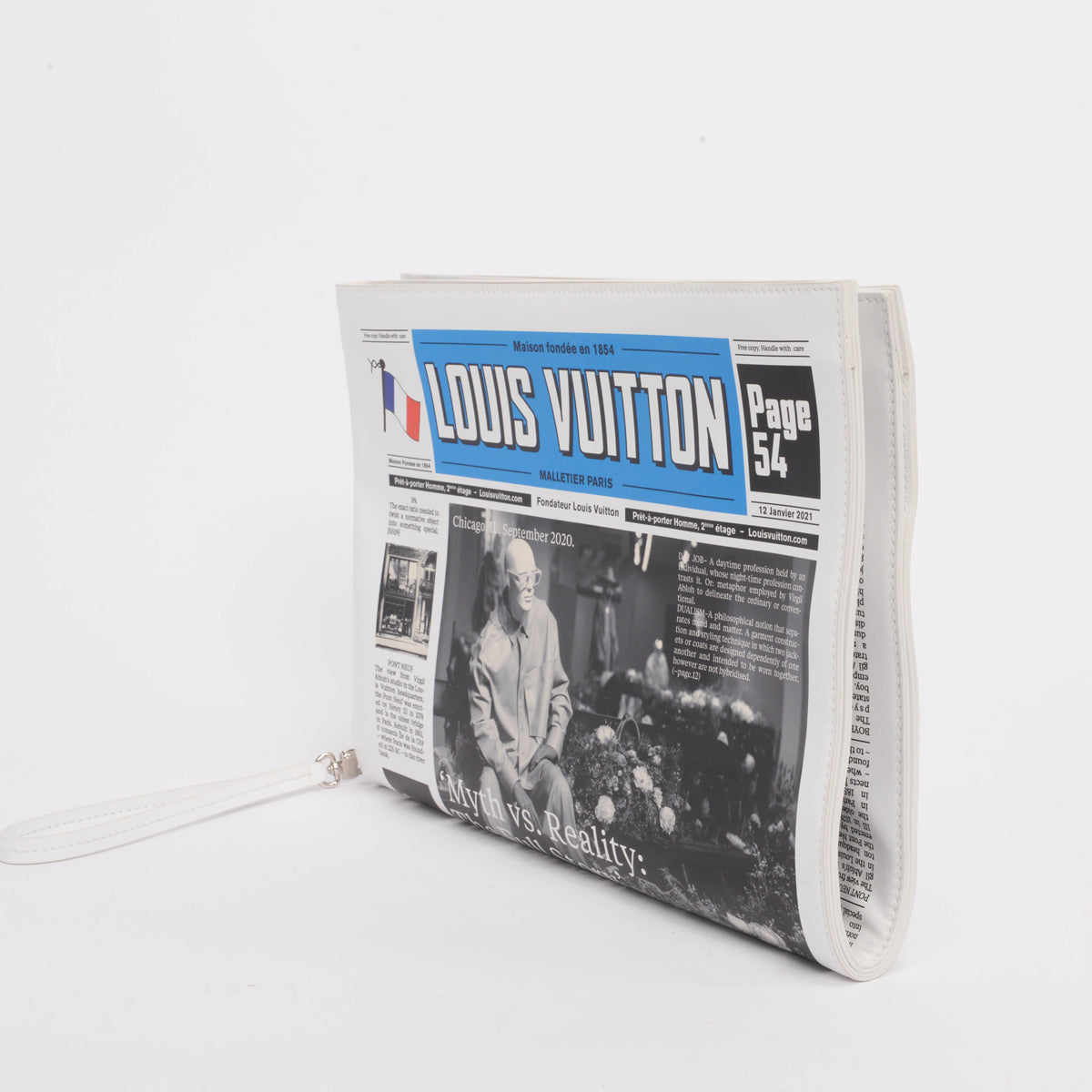 Louis Vuitton Calfskin Newspaper Print Pouch