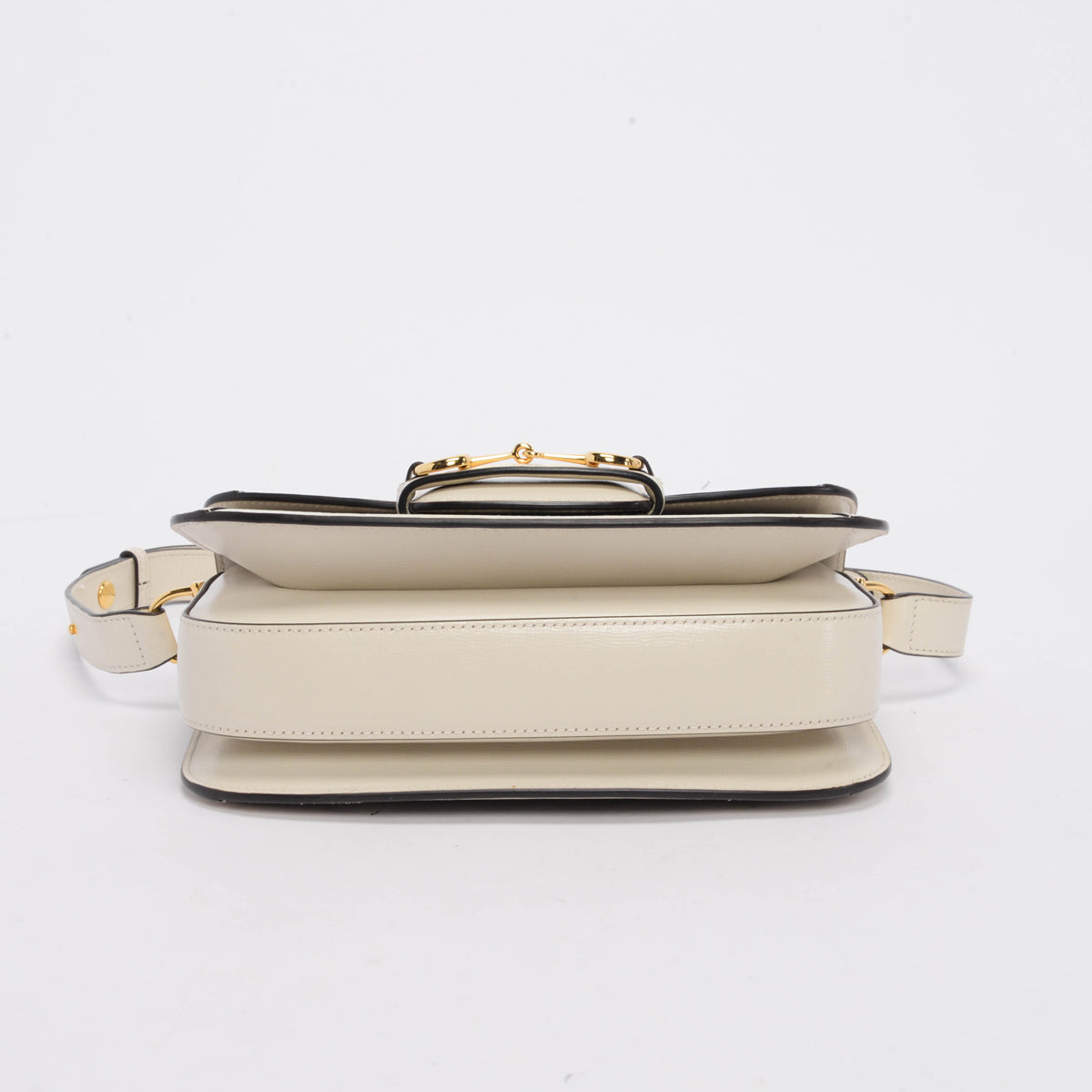 Gucci Cream GG Supreme 1955 Horsebit Shoulder Bag