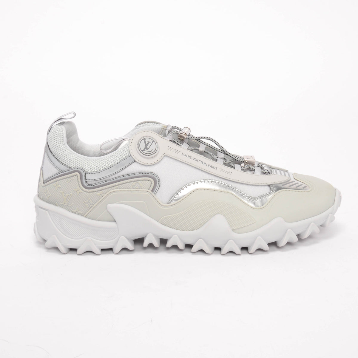 Louis Vuitton Silver Nylon Rush Sneakers 38
