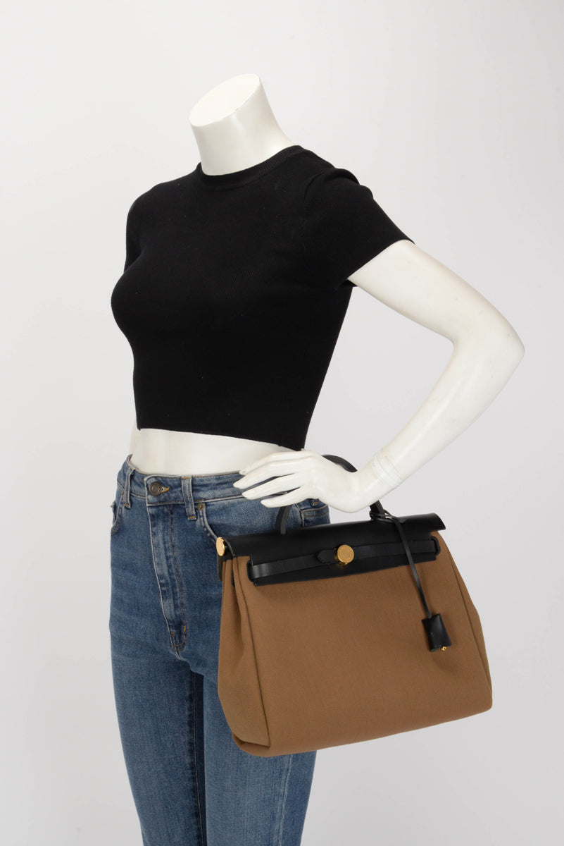 Hermes Alezan & Noir Military Canvas & Hunter Herbag Zip 31