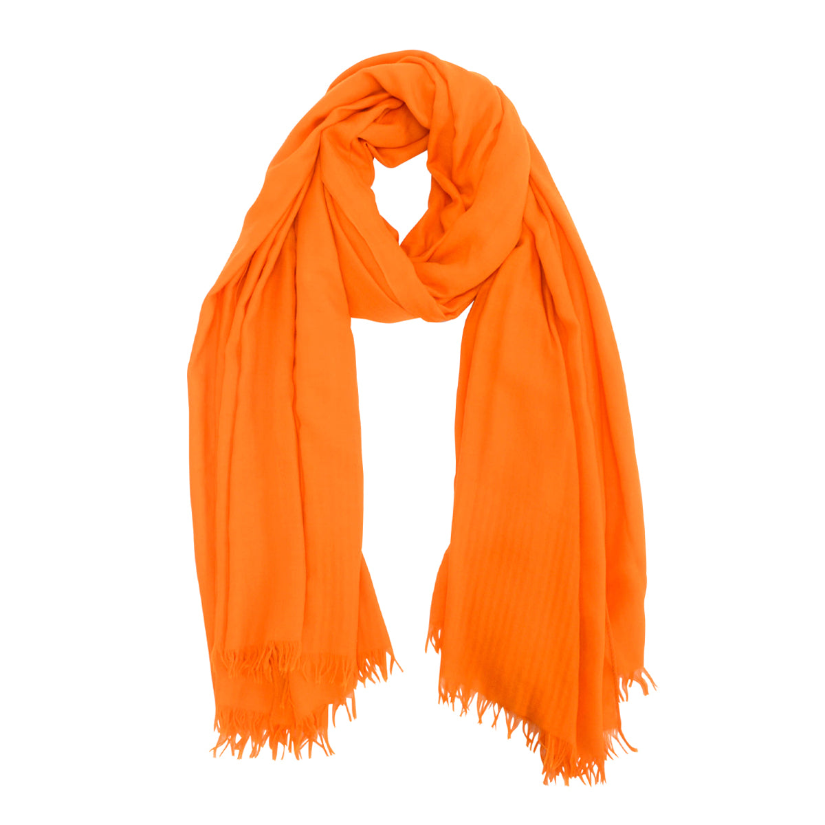 Hermes Orange Cashmere Herringbone H Shawl