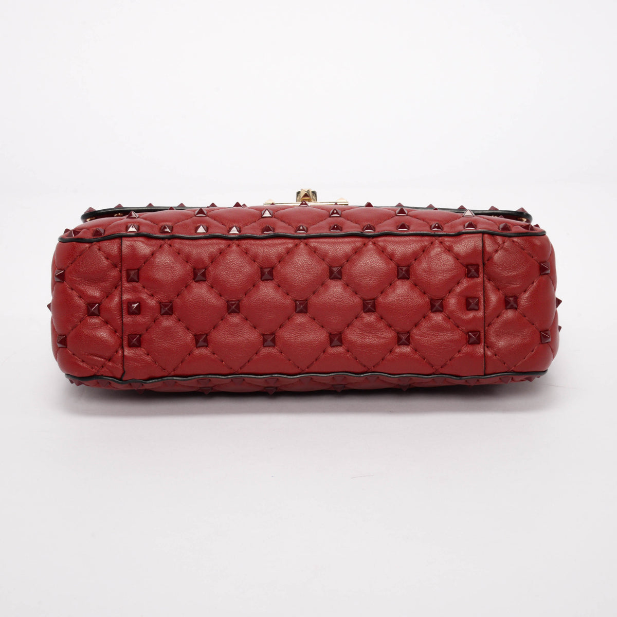 Valentino Red Calfskin Medium Rockstud On Love Bag