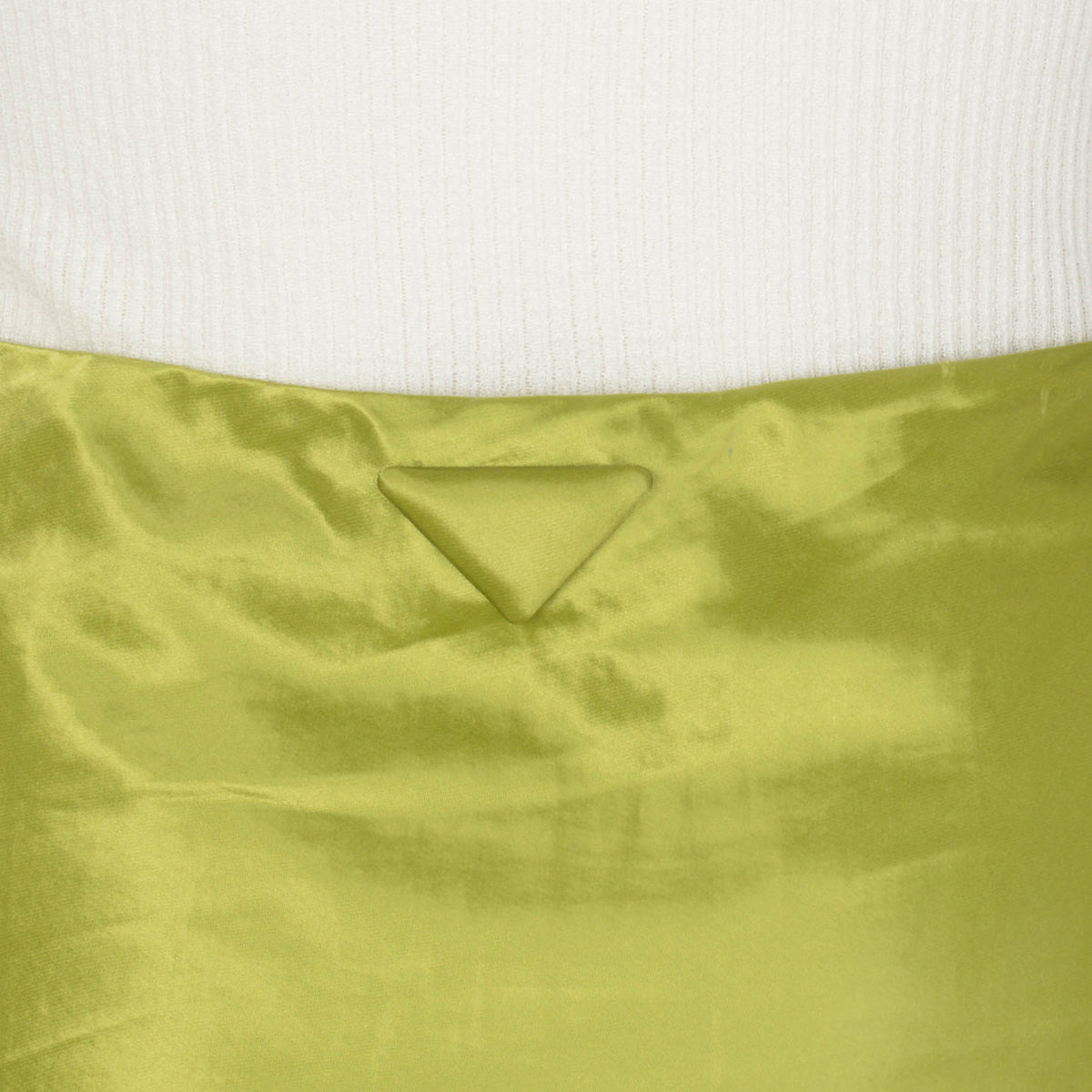 Prada Chartreuse Satin A-Line Skirt IT 40