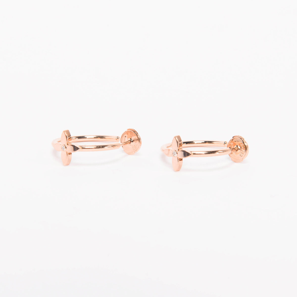 Louis Vuitton Pink Gold & Diamond Idylle Blossom Small Hoop Earrings