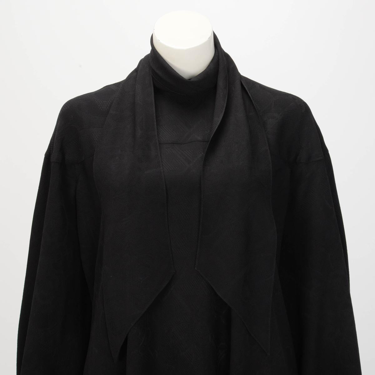 Hermes Black Silk Eperon D'Or Neck Wrap Blouse FR 44