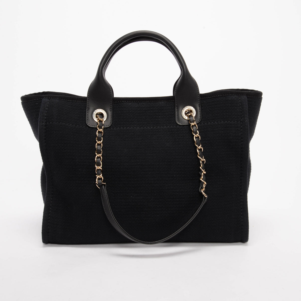 Chanel Black Canvas Small Deauville Tote