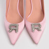Rochas Pink Satin R-Crystal Pumps 41 - Blue Spinach