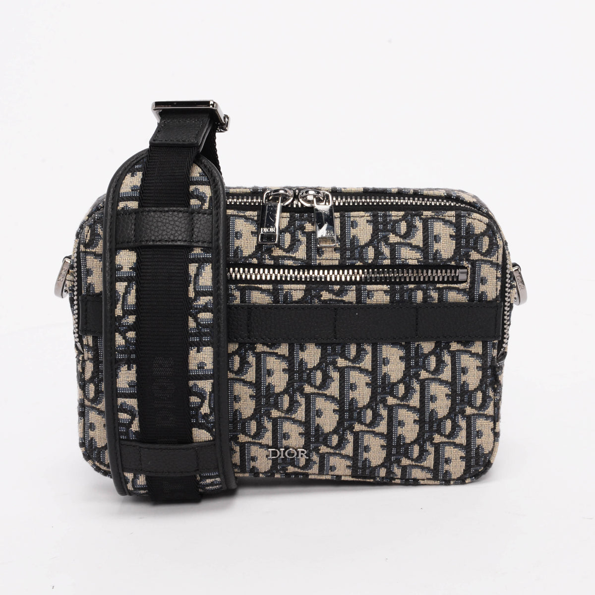 Dior Navy Oblique Jacquard Safari Bag