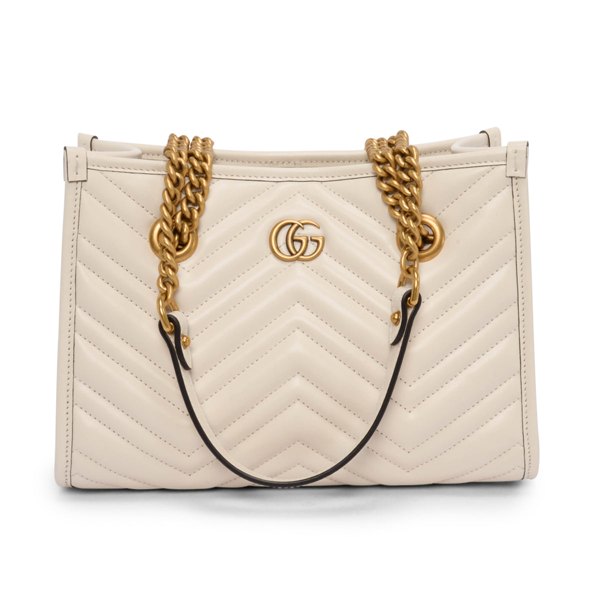 Gucci Ivory Matelasse GG Marmont Small Tote