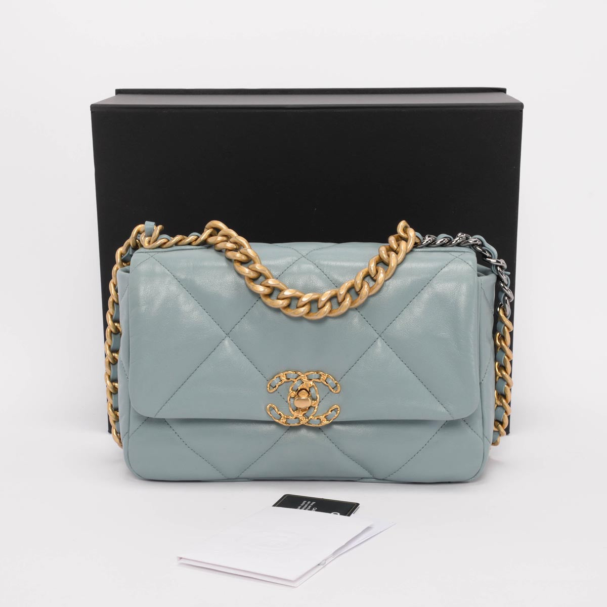 Chanel Blue Quilted Lambskin Medium Chanel 19 Flap Bag