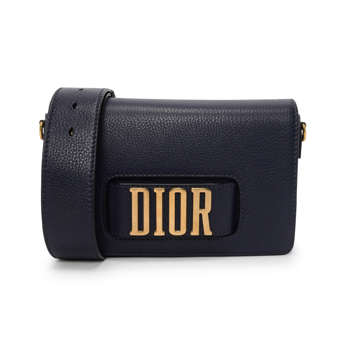 Dior Navy Grained Calfskin Dior(r)evolution Flap Bag