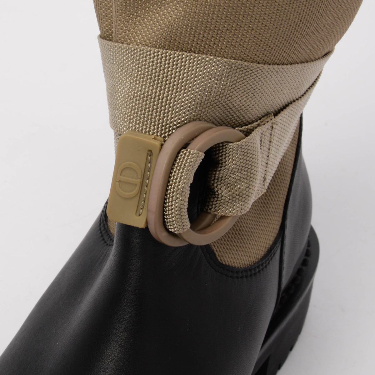 Dior Taupe Technical Fabric & Calfskin D-Major Boots