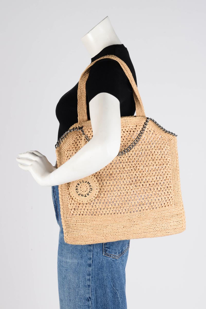 Stella McCartney Natural Crochet Raffia Small Falabella Tote