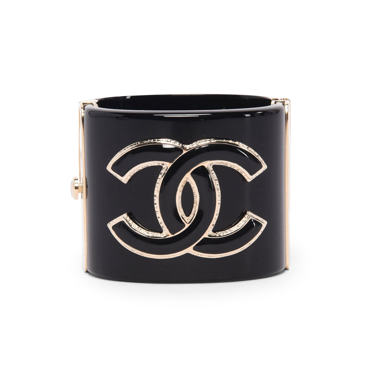 Chanel Black & Gold Resin CC Cuff
