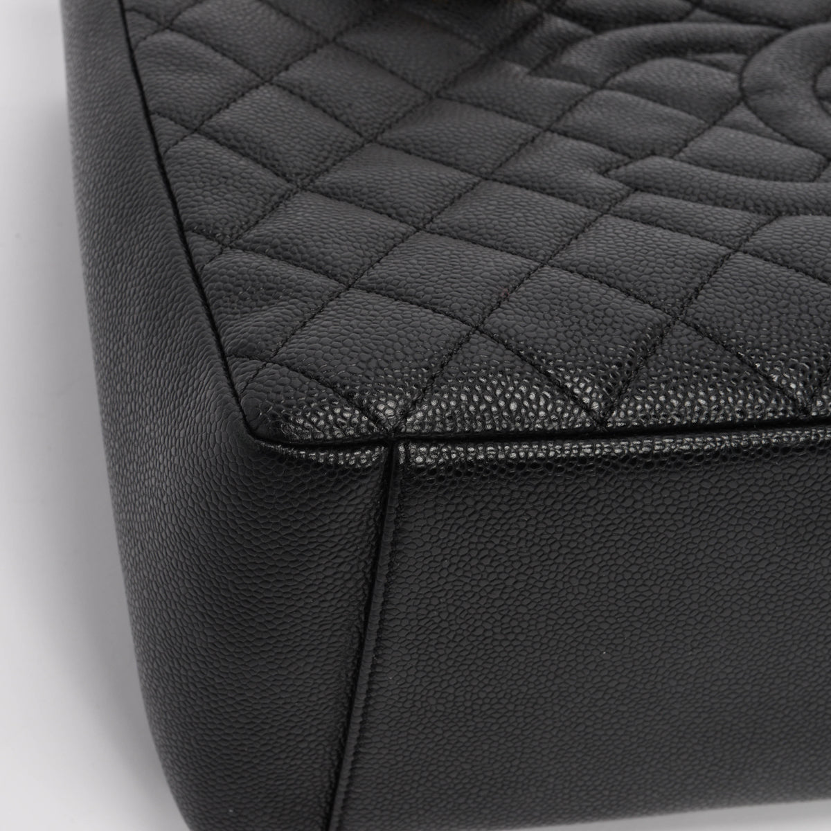 Chanel Black Quilted Caviar Grand Shopping Tote