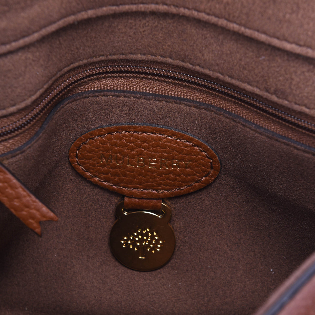 Mulberry Oak Grained Leather Small Lily Bag