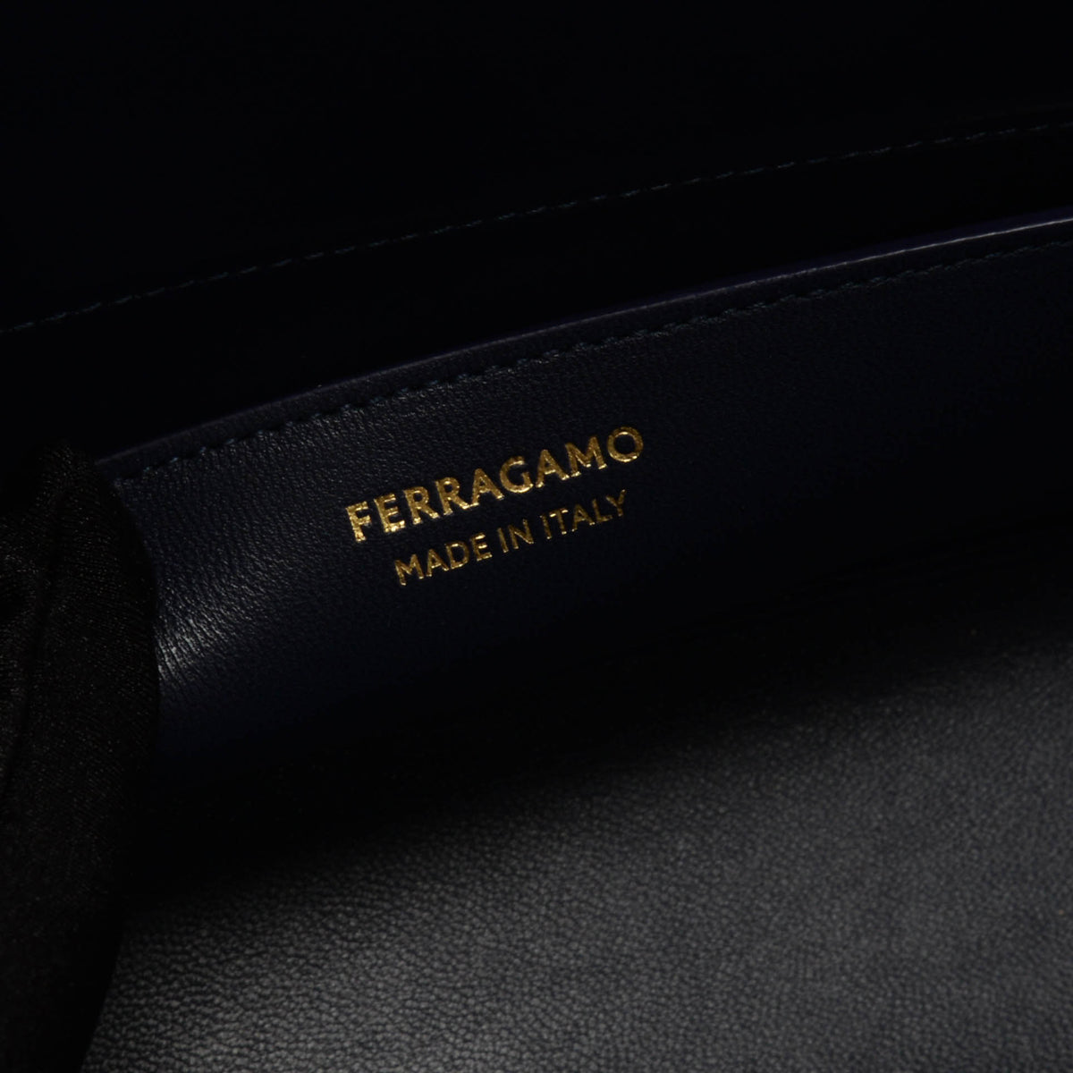 Ferragamo Navy Hi-Shine Wanda East West Bag