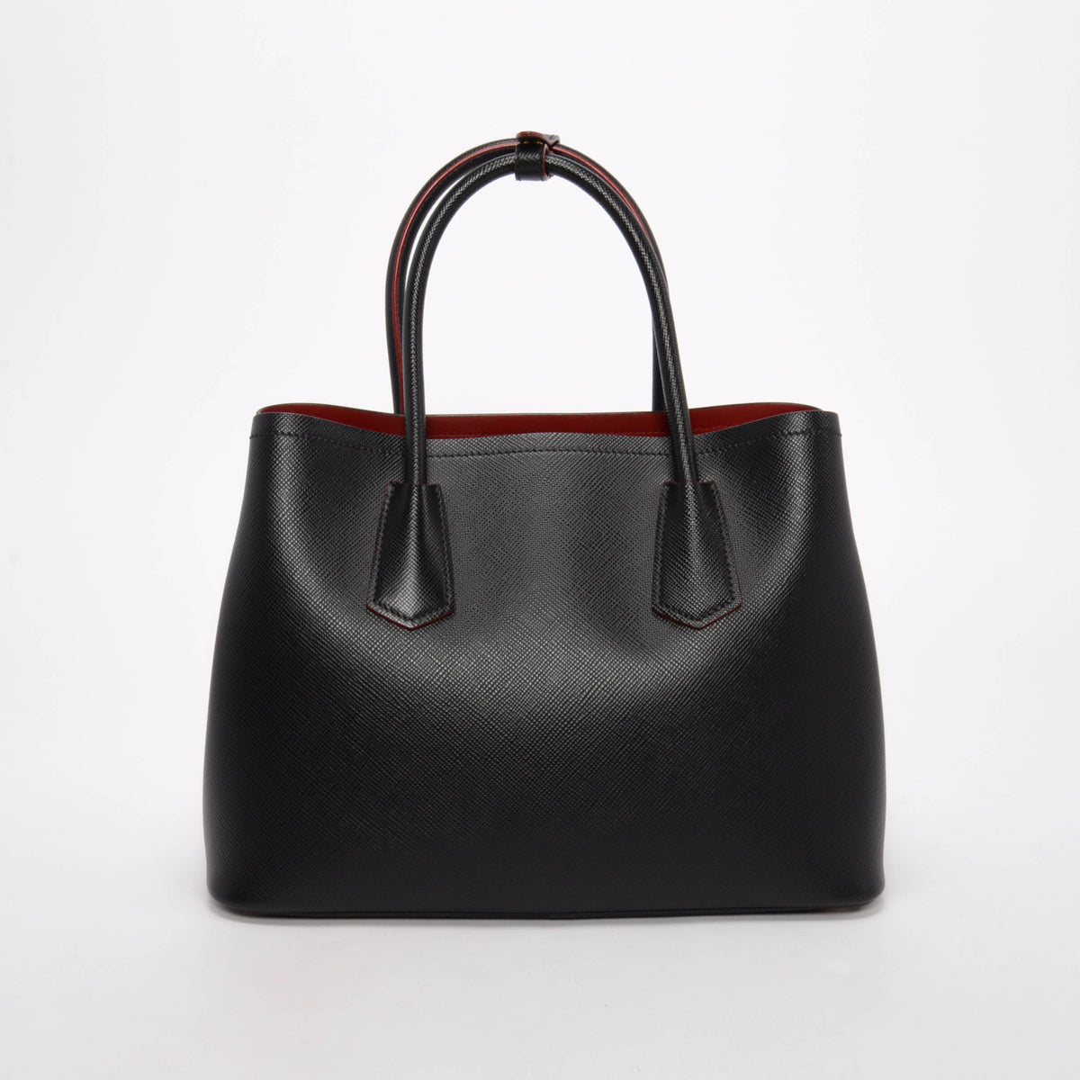 Prada Black Saffiano Cuir Medium Double Bag