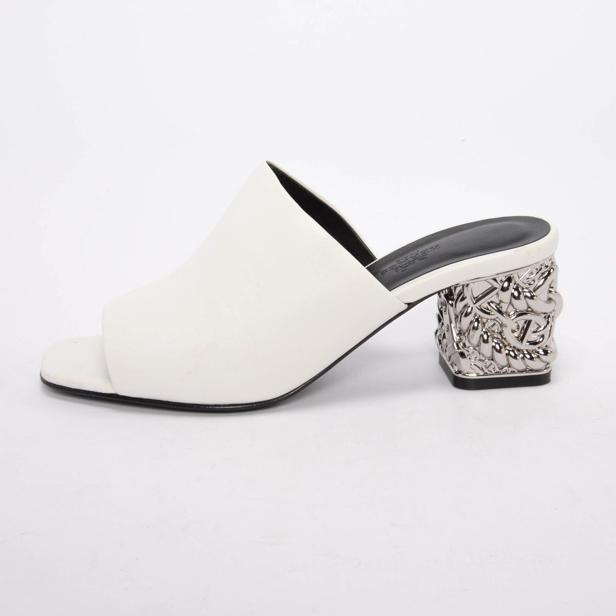Hermes White Lambskin Glossy 60 Sandals 38