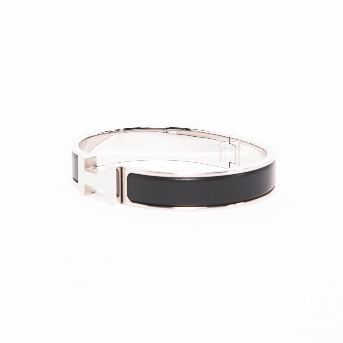 Hermes Black Matte Enamel Clic HH Bracelet