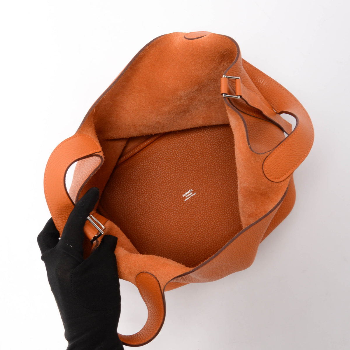 Hermes Orange Clemence Picotin 22