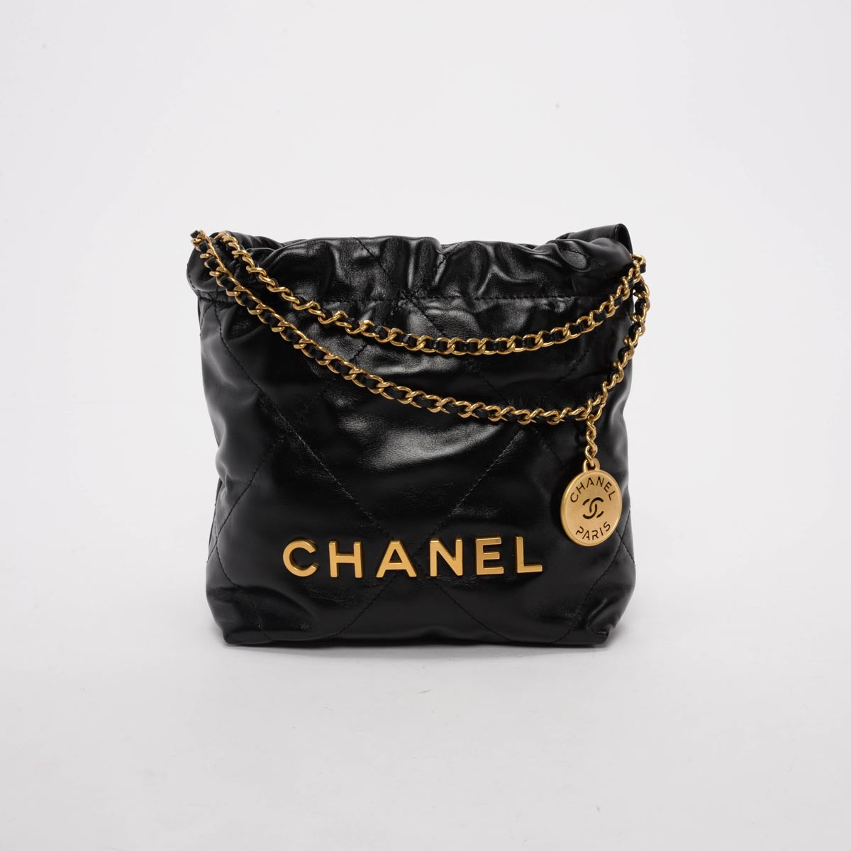 Chanel Black Shiny Calfskin Chanel 22 Mini Bag