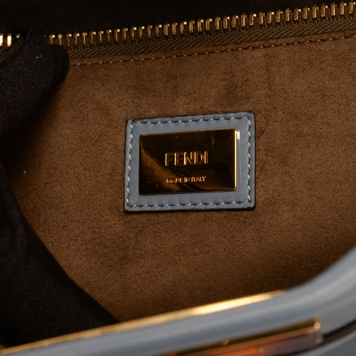 Fendi Light Blue & Tortoiseshell Calfskin Large Peekaboo Bag