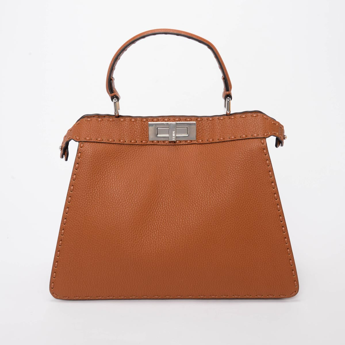 Fendi Tan Roma Calfskin Medium Peekaboo ISeeU Bag