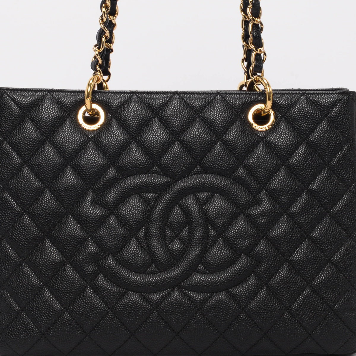 Chanel Black Quilted Caviar Grand Shopping Tote