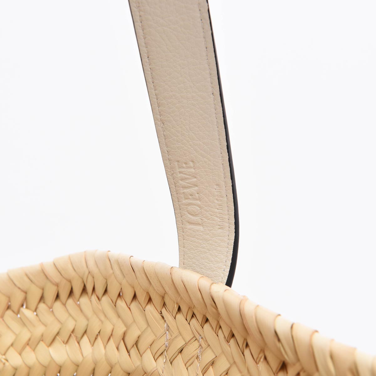 Loewe White Raffia Medium Basket Tote