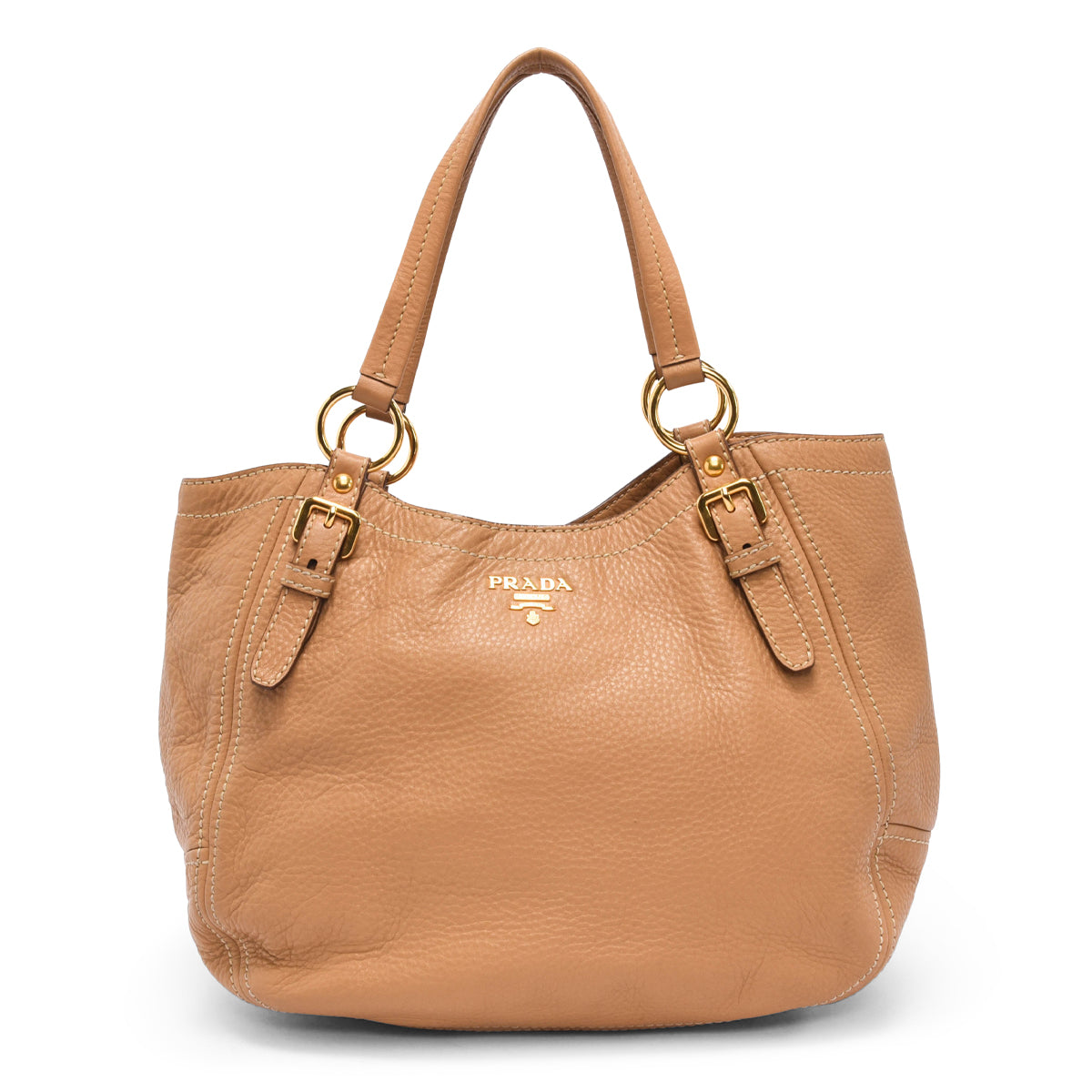 Prada Sughero Vitello Daino Shopping Hobo Bag