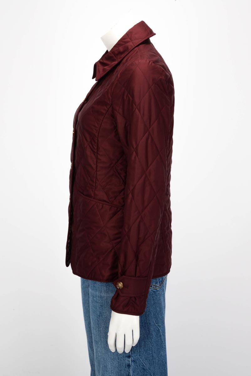 Burberry Burgundy Nylon Quilted Jacket