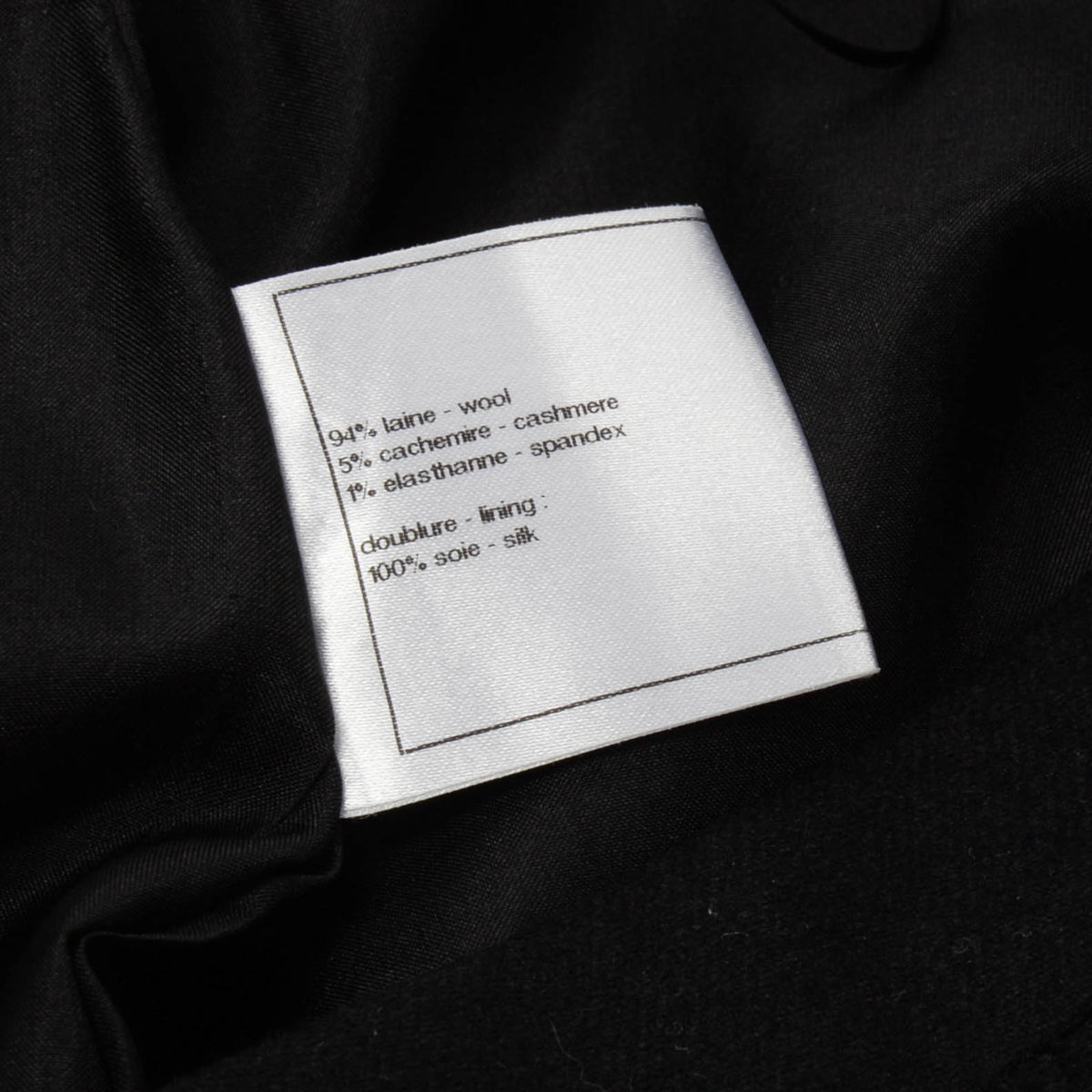 Chanel Black Wool Frayed Edge Pleated Skirt FR 40