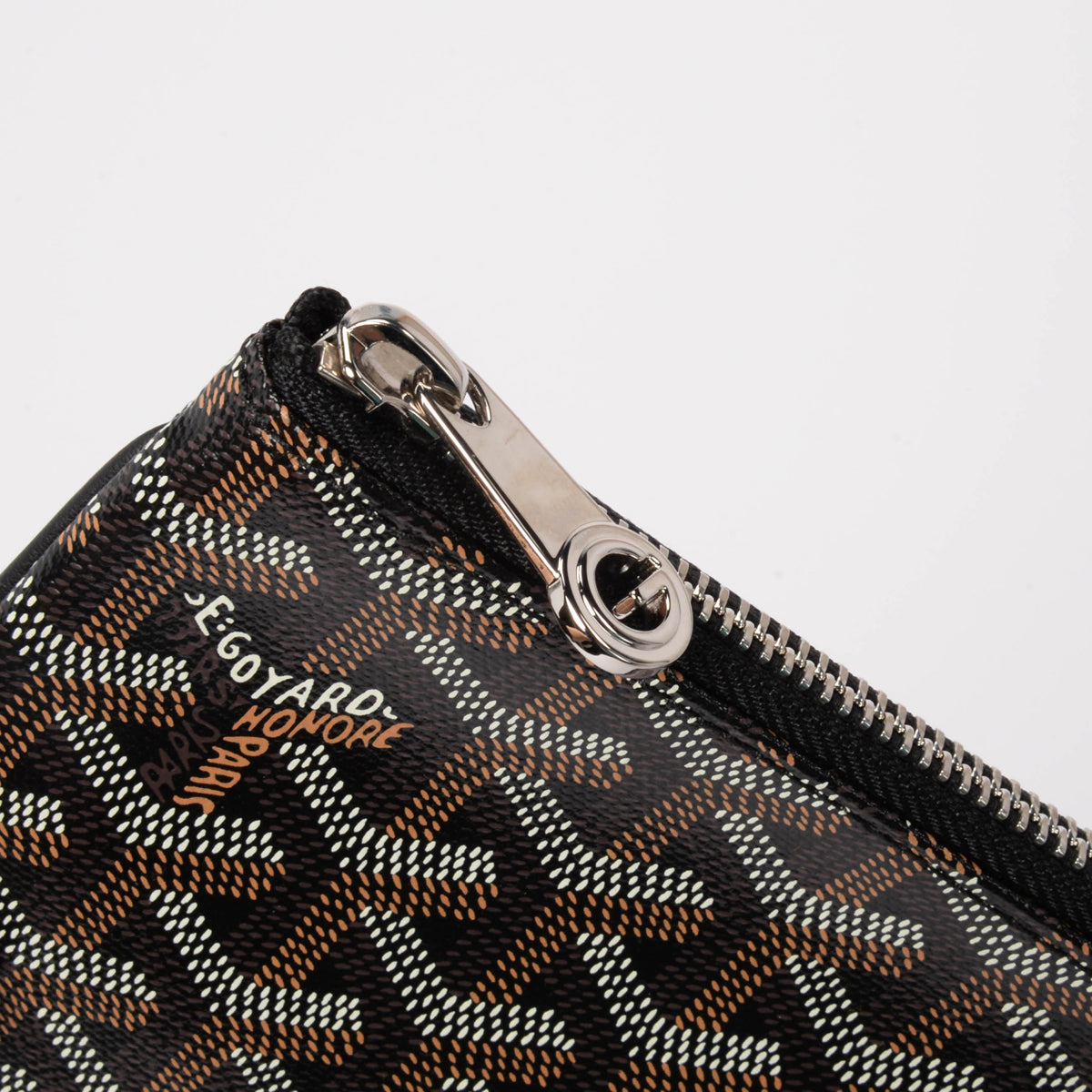 Goyard Black Goyardine Senat GM Pouch