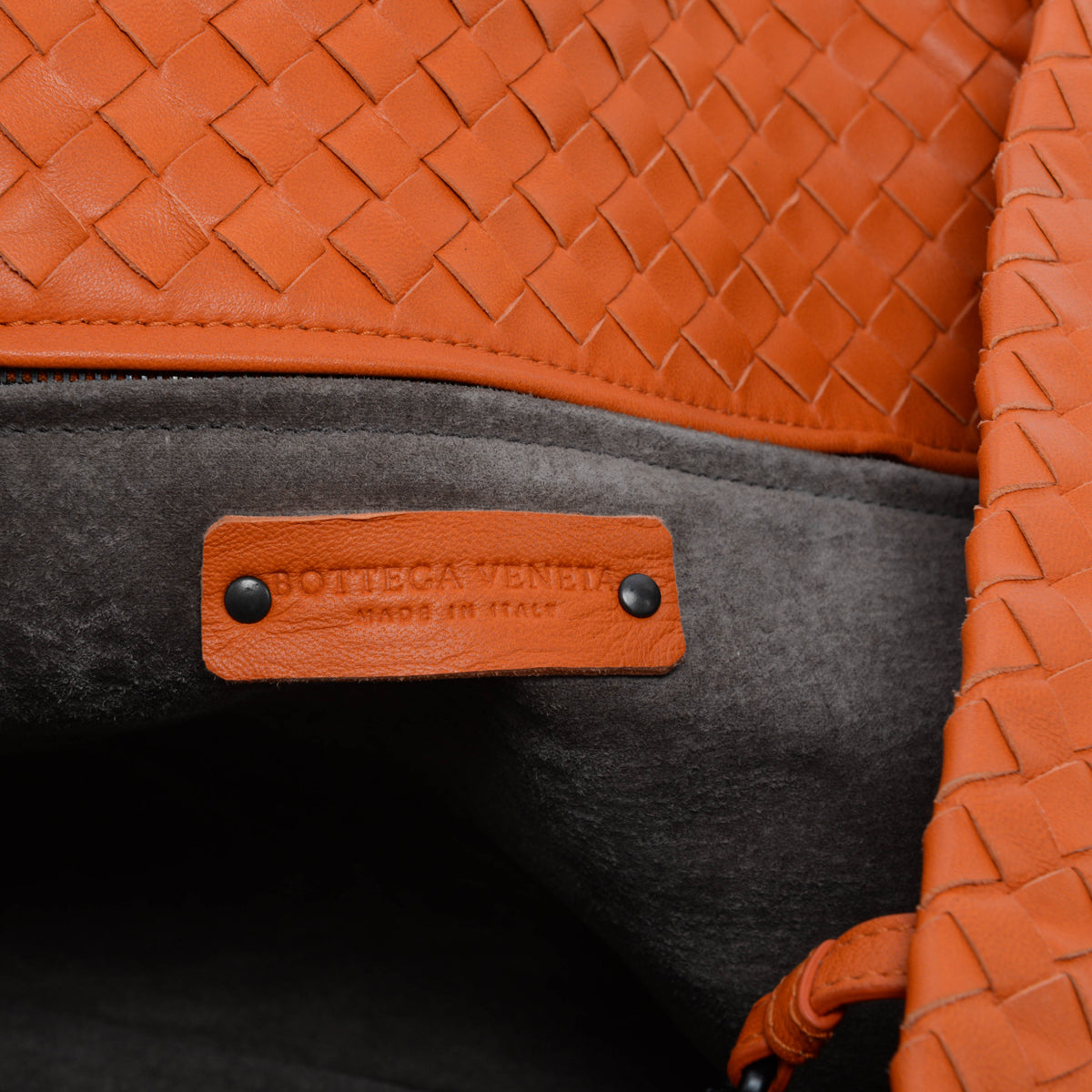 Bottega Veneta Orange Intrecciato Tote