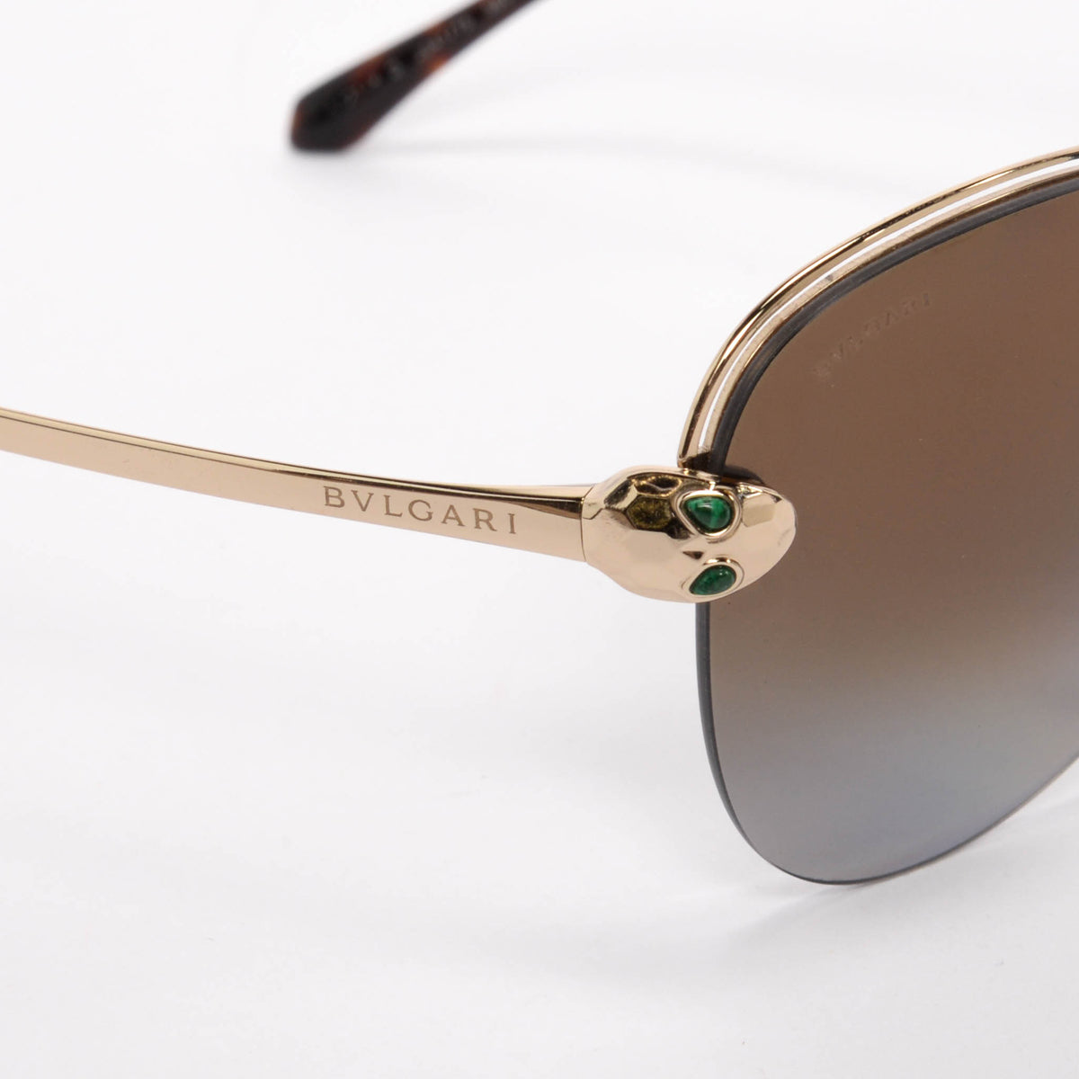 Bulgari Gold Plated Serpenti Pilot Sunglasses
