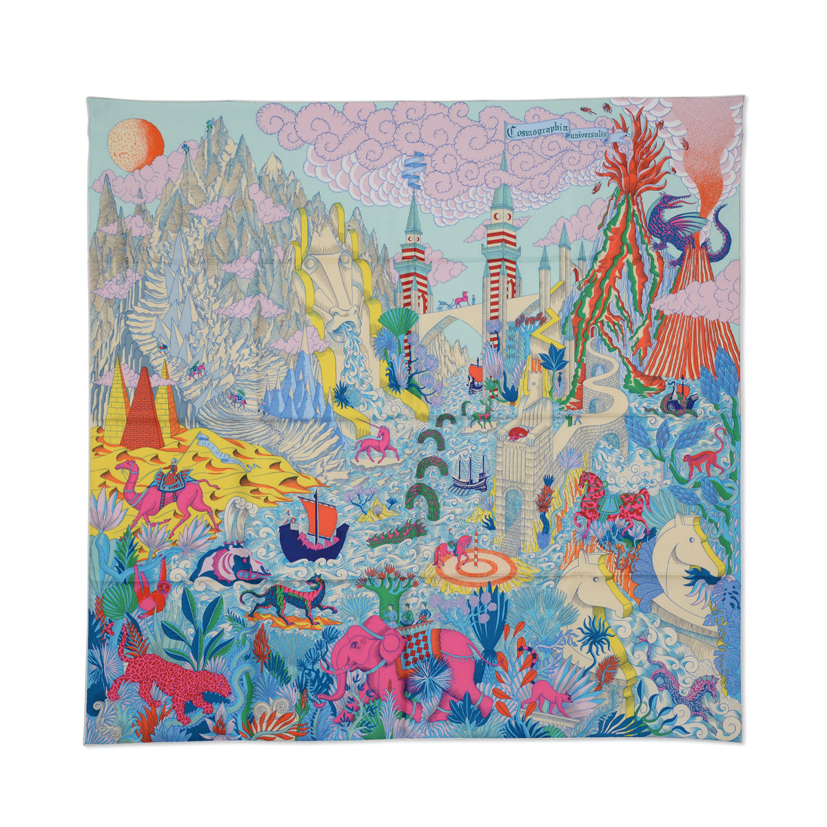 Hermes Multicolour Silk Cosmographia Universalis Scarf