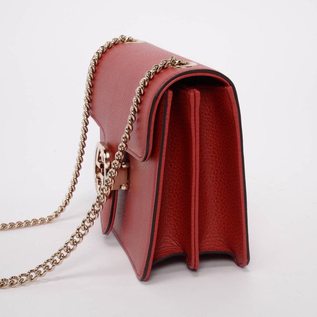 Gucci Red Dollar Calfskin Small Interlocking G Shoulder Bag