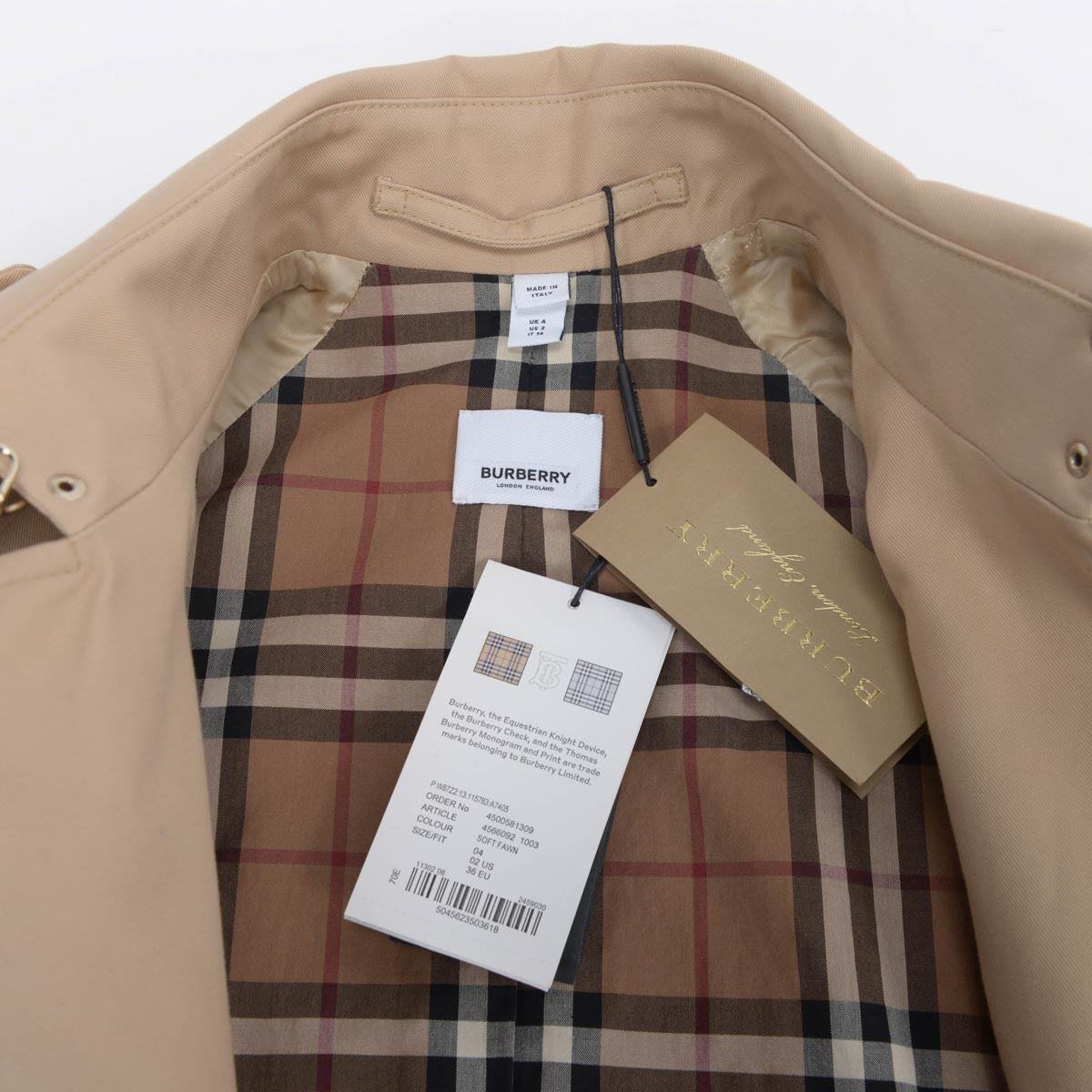 Burberry Honey Trench Coat with Draped Belt UK 4